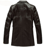 Koza Leathers Men's Genuine Lambskin Trench Coat Real Leather Jacket TM005