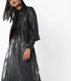 Biker / Motorcycle Jacket - Women Real Lambskin Leather Biker Jacket KW560 - Koza Leathers