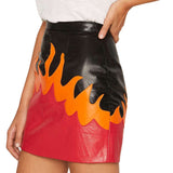 Knee Length Skirt - Women Real Lambskin Leather Mini Skirt WS137 - Koza Leathers