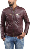 Biker Jacket - Men Real Lambskin Motorcycle Leather Biker Jacket KM384 - Koza Leathers