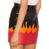 Knee Length Skirt - Women Real Lambskin Leather Mini Skirt WS137 - Koza Leathers