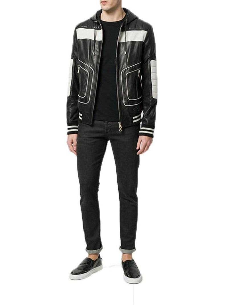 Biker Jacket - Men Real Lambskin Motorcycle Leather Biker Jacket KM360 - Koza Leathers