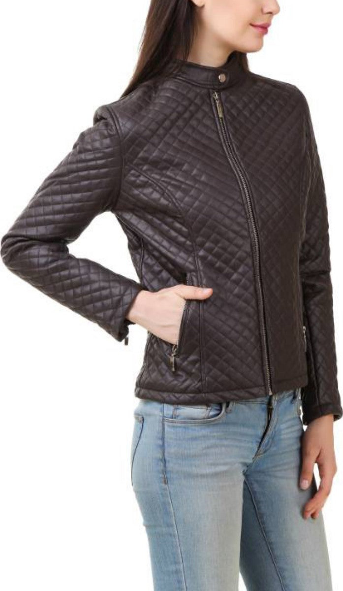 Biker / Motorcycle Jacket - Women Real Lambskin Leather Biker Jacket KW381 - Koza Leathers