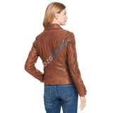 Biker / Motorcycle Jacket - Women Real Lambskin Leather Biker Jacket KW100 - Koza Leathers