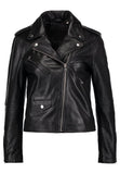 Biker / Motorcycle Jacket - Women Real Lambskin Leather Biker Jacket KW192 - Koza Leathers