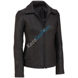 Koza Leathers Women's Real Lambskin Leather Bomber Jacket KW162