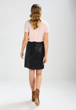 Knee Length Skirt - Women Real Lambskin Leather Mini Skirt WS107 - Koza Leathers