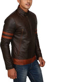Biker Jacket - Men Real Lambskin Motorcycle Leather Biker Jacket KM456 - Koza Leathers