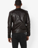 Biker Jacket - Men Real Lambskin Motorcycle Leather Biker Jacket KM677 - Koza Leathers