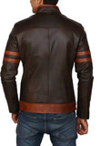 Biker Jacket - Men Real Lambskin Motorcycle Leather Biker Jacket KM456 - Koza Leathers