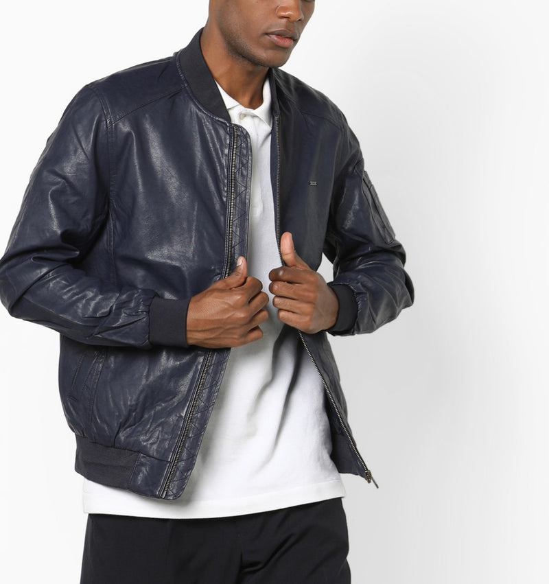 Biker Jacket - Men Real Lambskin Motorcycle Leather Biker Jacket KM678 - Koza Leathers