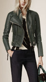 Biker / Motorcycle Jacket - Women Real Lambskin Leather Biker Jacket KW354 - Koza Leathers