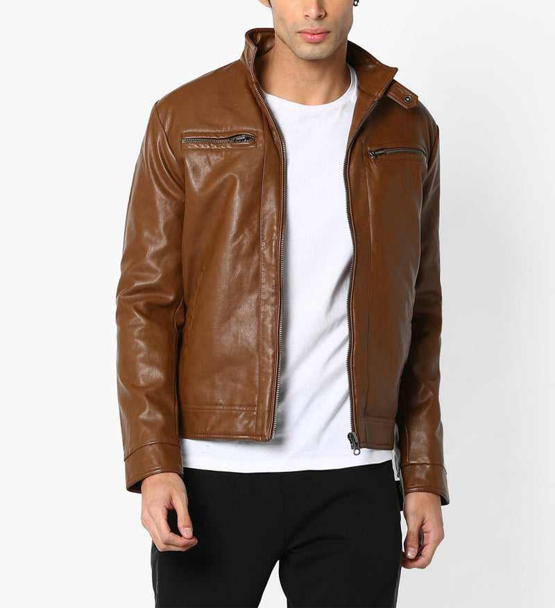 Biker Jacket - Men Real Lambskin Motorcycle Leather Biker Jacket KM679 - Koza Leathers