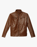 Biker Jacket - Men Real Lambskin Motorcycle Leather Biker Jacket KM679 - Koza Leathers