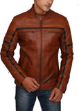 Biker Jacket - Men Real Lambskin Motorcycle Leather Biker Jacket KM459 - Koza Leathers