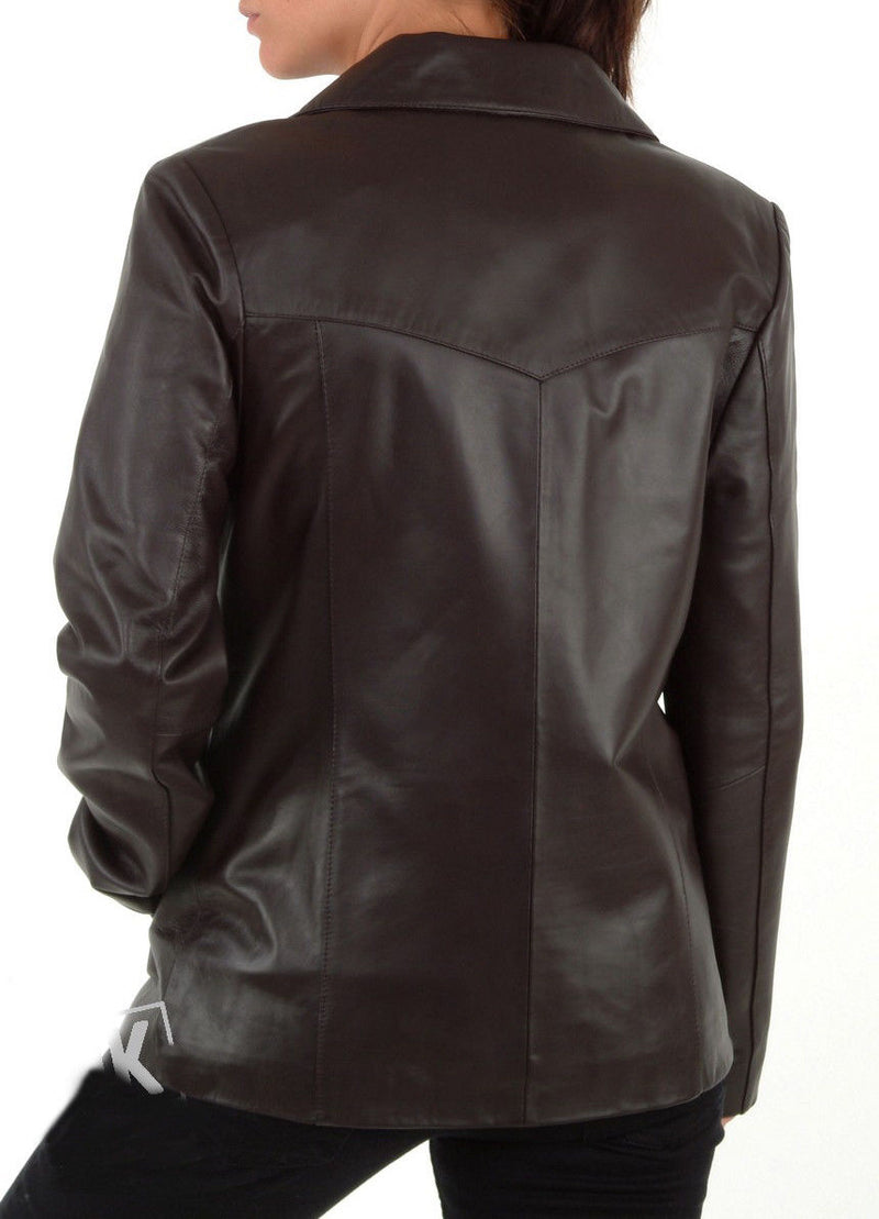 Koza Leathers Women's Real Lambskin Leather Blazer BW003