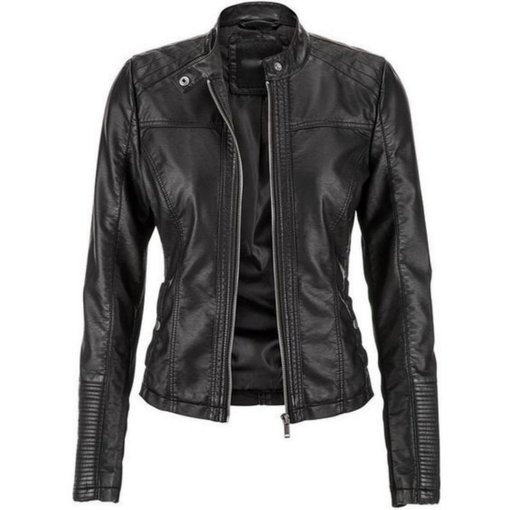 Biker / Motorcycle Jacket - Women Real Lambskin Leather Biker Jacket KW511 - Koza Leathers