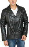 Biker Jacket - Men Real Lambskin Motorcycle Leather Biker Jacket KM463 - Koza Leathers