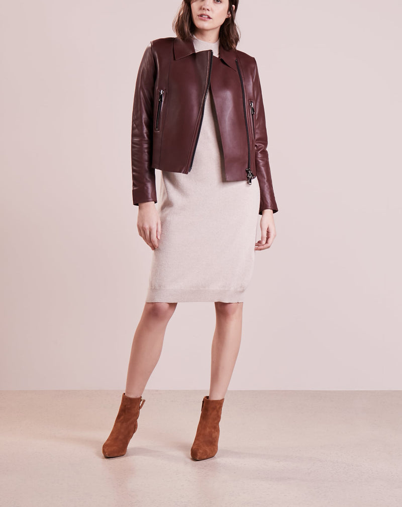 Biker / Motorcycle Jacket - Women Real Lambskin Leather Biker Jacket KW266 - Koza Leathers