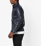 Biker Jacket - Men Real Lambskin Motorcycle Leather Biker Jacket KM683 - Koza Leathers