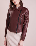 Biker / Motorcycle Jacket - Women Real Lambskin Leather Biker Jacket KW266 - Koza Leathers