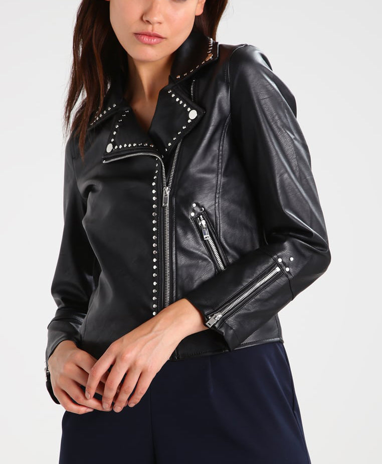 Biker / Motorcycle Jacket - Women Real Lambskin Leather Biker Jacket KW267 - Koza Leathers