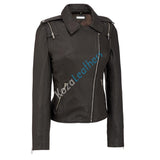 Biker / Motorcycle Jacket - Women Real Lambskin Leather Biker Jacket KW165 - Koza Leathers