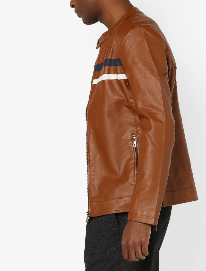 Biker Jacket - Men Real Lambskin Motorcycle Leather Biker Jacket KM684 - Koza Leathers