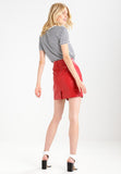 Knee Length Skirt - Women Real Lambskin Leather Mini Skirt WS114 - Koza Leathers
