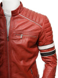 Biker Jacket - Men Real Lambskin Motorcycle Leather Biker Jacket KM464 - Koza Leathers