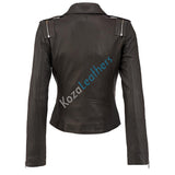 Biker / Motorcycle Jacket - Women Real Lambskin Leather Biker Jacket KW165 - Koza Leathers