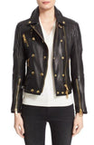 Biker / Motorcycle Jacket - Women Real Lambskin Leather Biker Jacket KW514 - Koza Leathers