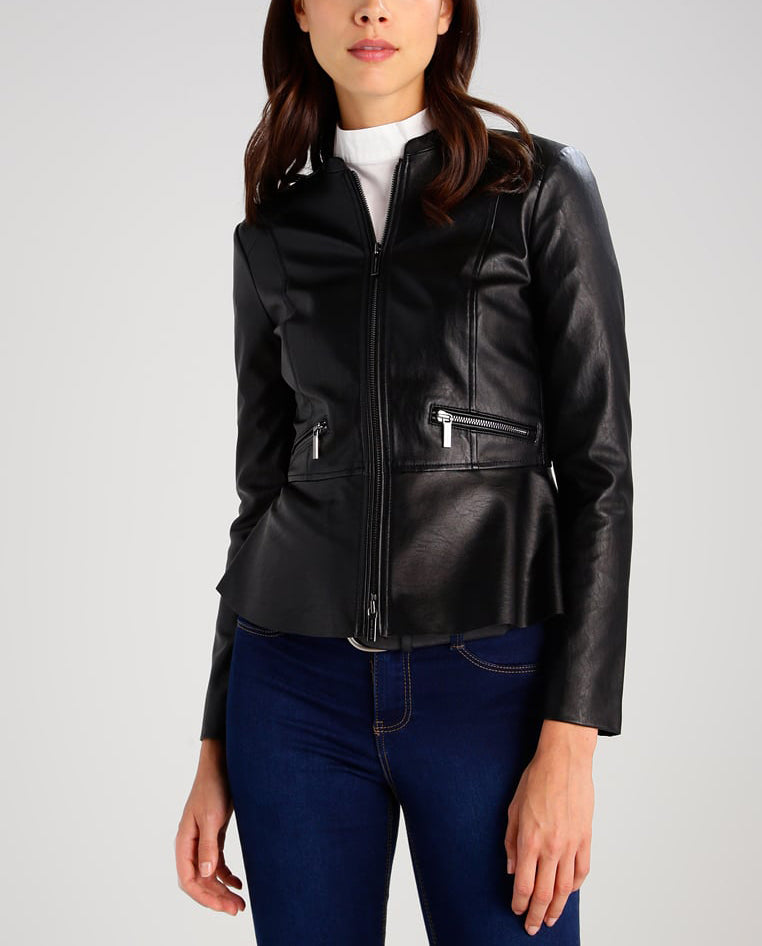 Biker / Motorcycle Jacket - Women Real Lambskin Leather Biker Jacket KW268 - Koza Leathers