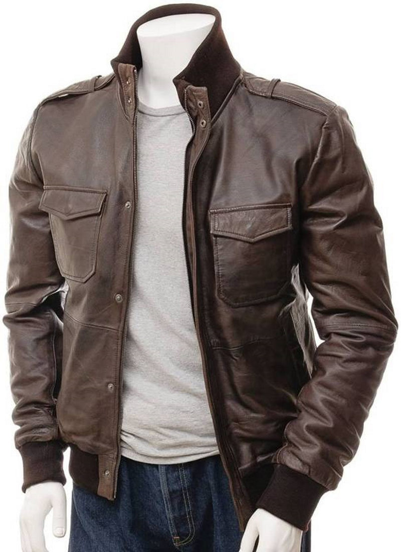 Biker Jacket - Men Real Lambskin Motorcycle Leather Biker Jacket KM465 - Koza Leathers