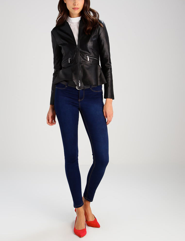 Biker / Motorcycle Jacket - Women Real Lambskin Leather Biker Jacket KW268 - Koza Leathers