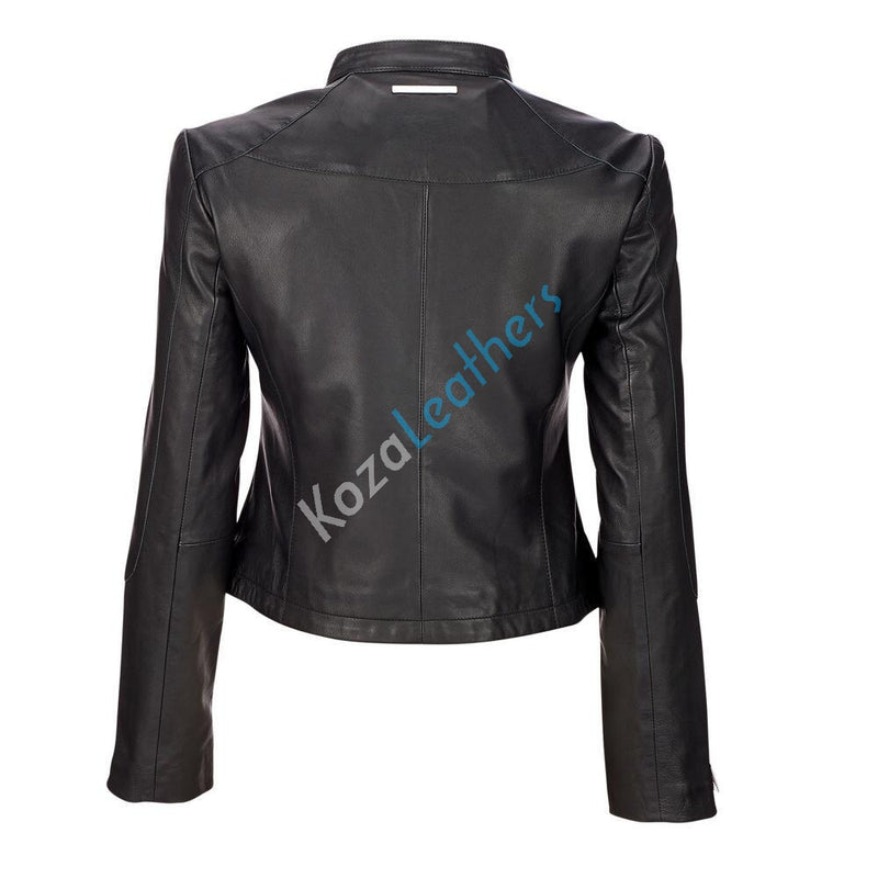 Biker / Motorcycle Jacket - Women Real Lambskin Leather Biker Jacket KW167 - Koza Leathers