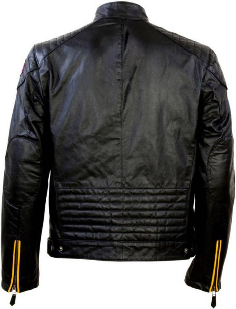 Biker Jacket - Men Real Lambskin Motorcycle Leather Biker Jacket KM466 - Koza Leathers