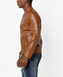 Biker Jacket - Men Real Lambskin Motorcycle Leather Biker Jacket KM686 - Koza Leathers