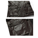 Koza Leathers Men's Genuine Lambskin Trench Coat Real Leather Jacket TM005