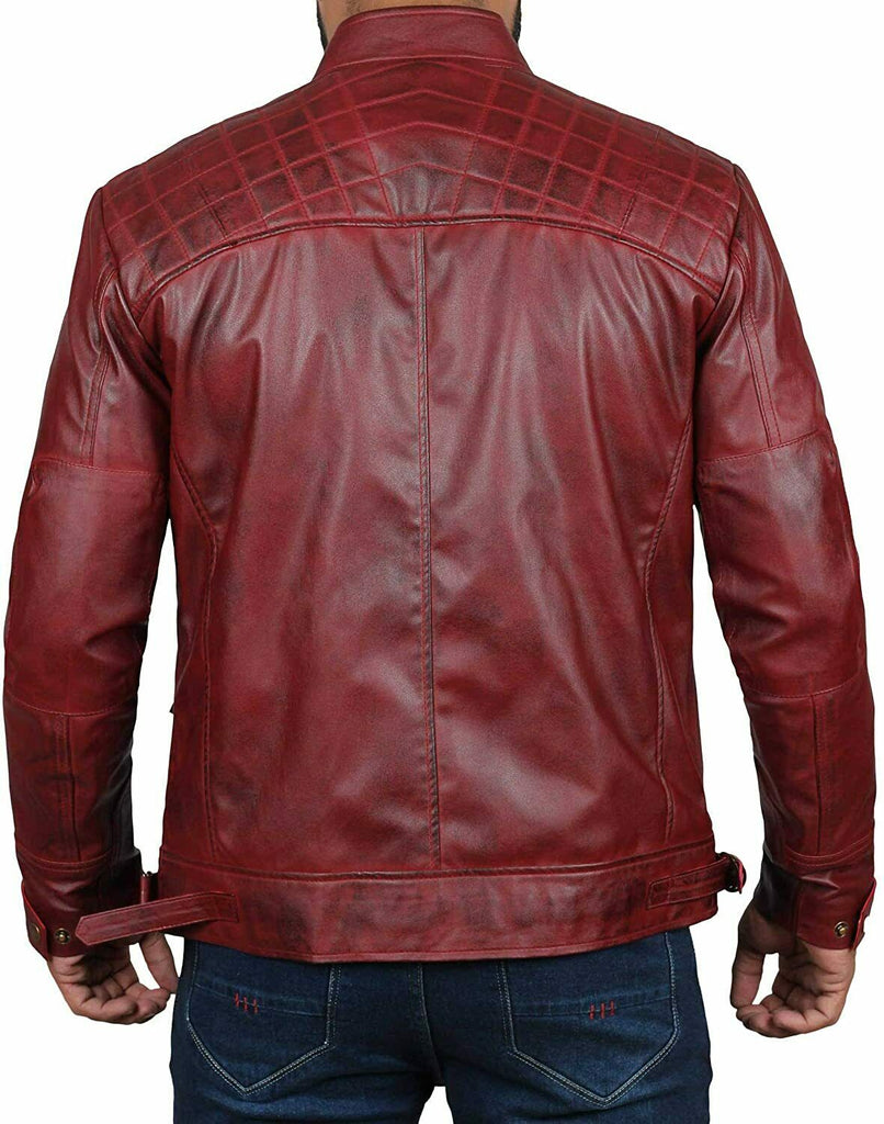 Koza Leathers Men's Genuine Lambskin Leather Vintage Bomber Jacket VJ0