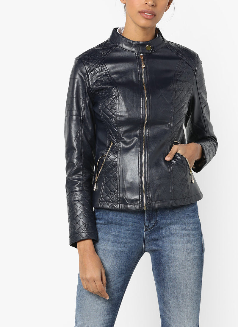 Biker / Motorcycle Jacket - Women Real Lambskin Leather Biker Jacket KW561 - Koza Leathers