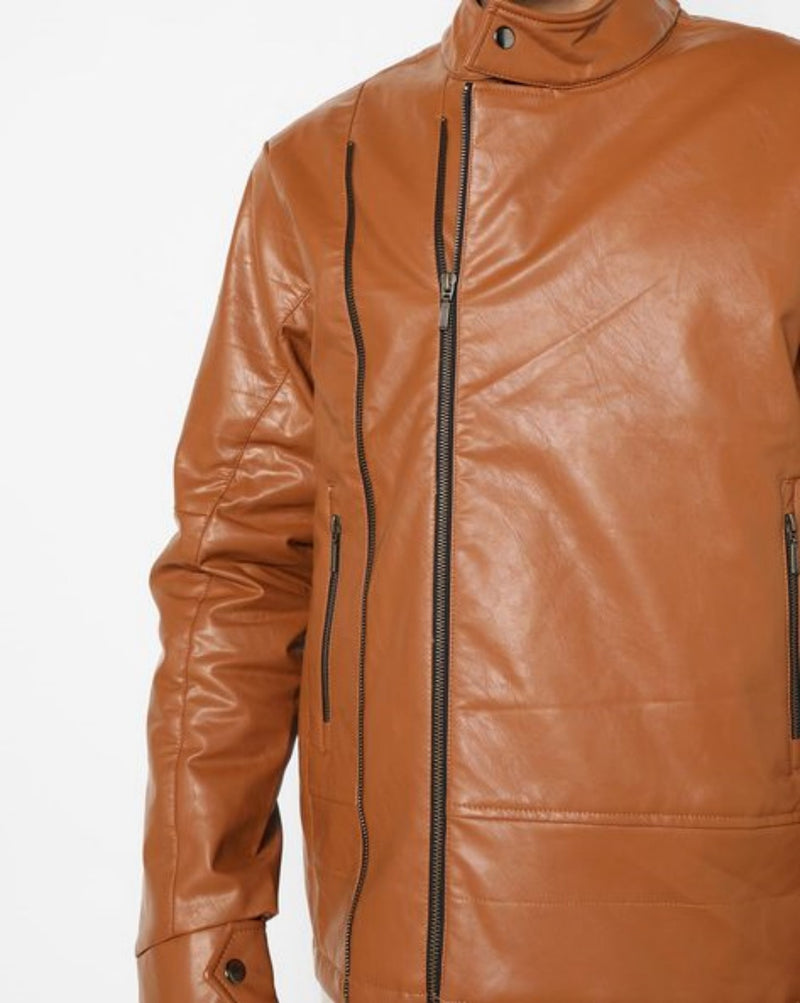 Biker Jacket - Men Real Lambskin Motorcycle Leather Biker Jacket KM605 - Koza Leathers