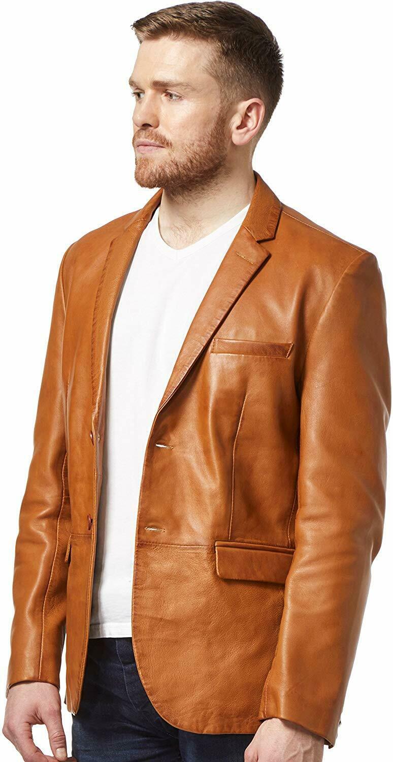 Koza Leathers Men's Real Lambskin Leather Blazer KB139