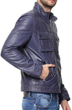 Biker Jacket - Men Real Lambskin Motorcycle Leather Biker Jacket KM467 - Koza Leathers