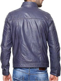 Biker Jacket - Men Real Lambskin Motorcycle Leather Biker Jacket KM467 - Koza Leathers