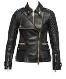 Biker / Motorcycle Jacket - Women Real Lambskin Leather Biker Jacket KW517 - Koza Leathers
