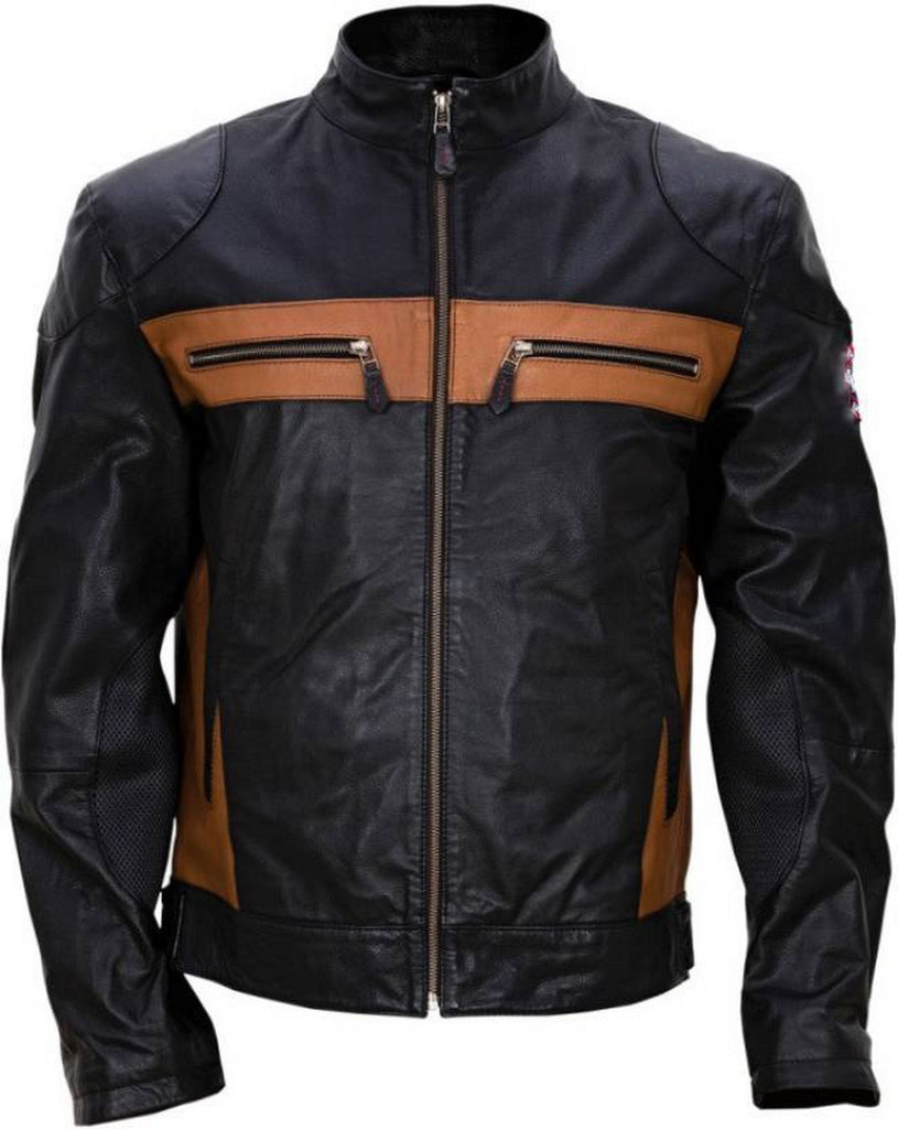 Biker Jacket - Men Real Lambskin Motorcycle Leather Biker Jacket KM468 - Koza Leathers
