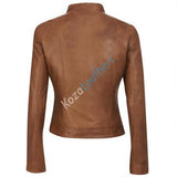 Biker / Motorcycle Jacket - Women Real Lambskin Leather Biker Jacket KW178 - Koza Leathers