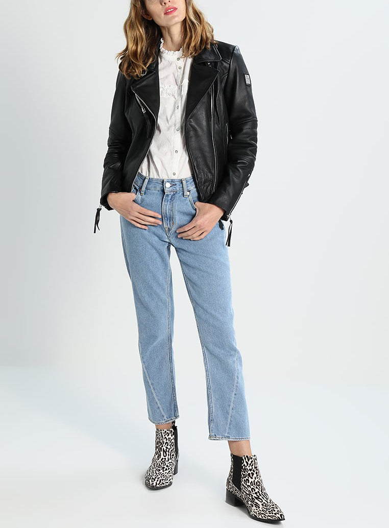 Biker / Motorcycle Jacket - Women Real Lambskin Leather Biker Jacket KW271 - Koza Leathers