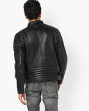 Biker Jacket - Men Real Lambskin Motorcycle Leather Biker Jacket KM688 - Koza Leathers